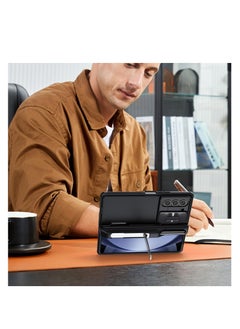 Aookay Case for Samsung Galaxy Z Fold 5, with Pen Holder and Slide Camera Cover, Creative Hinge Protection, Hidden Kickstand, Protective Phone Case. Not Include the Pen.  - Image 4
