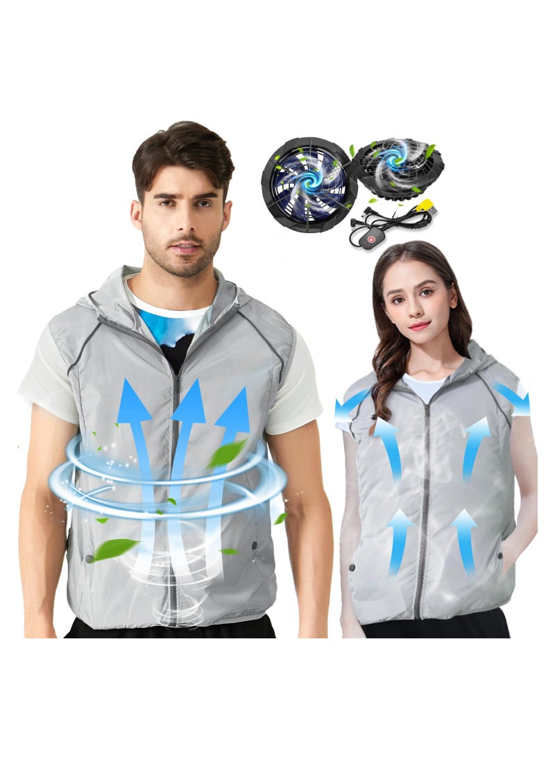 SOLARAE Air Conditioned Cooling Vest for Men and Women, Evaporative Cool Jacket with 2 Fans, Keeps You Cool for 13 Hours in Hot Weather, Waterproof and Sun-Proof Design. - Image 1