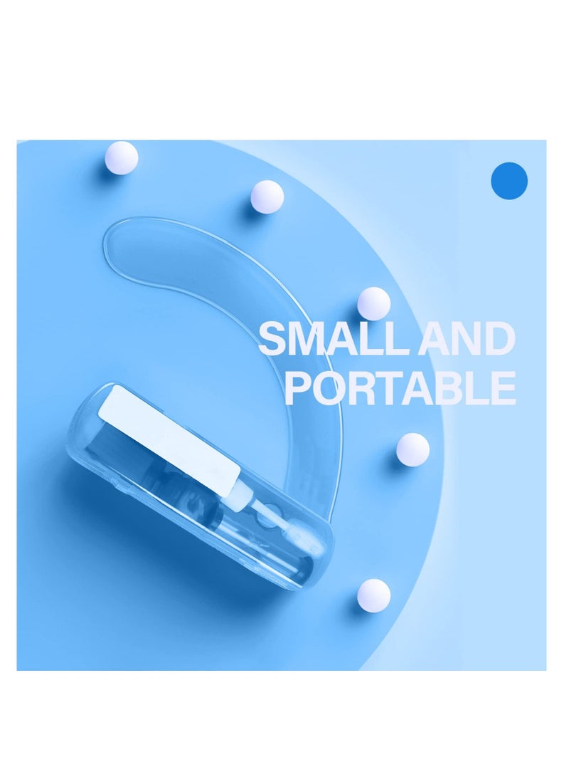 طقم تنظيف تقويم الأسنان، 8 قطع طقم العناية بالفم المحمول لتقويم الأسنان، فرشاة بين الأسنان، شمع الأسنان، خيط الأسنان، علبة فرشاة الأسنان، طقم العناية بالفم للسفر (أزرق) - Image 5