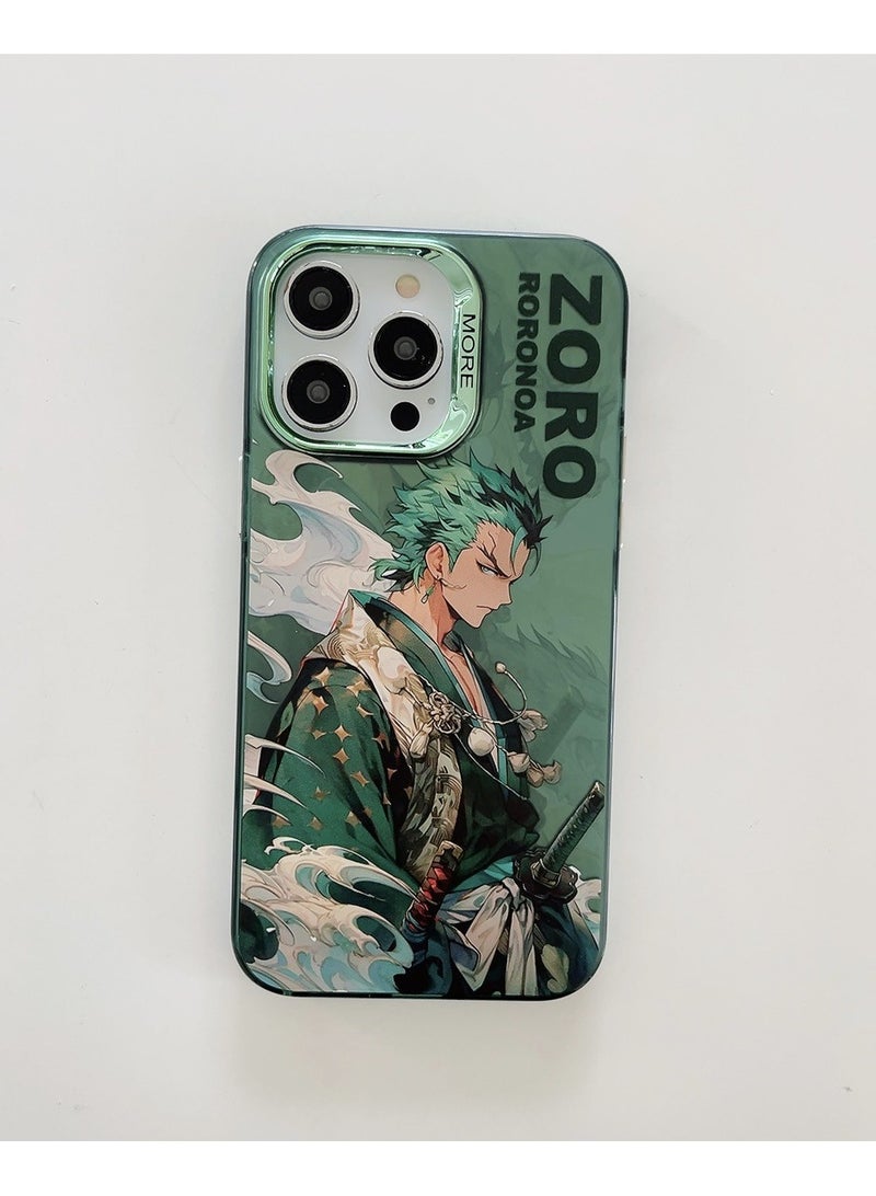 general Anime iPhone15 ProMax Cartoon Case Black Shockproof Slim Grip Comfortable Feeling For Cool Boys Birthday Gift Colorful TPU Silver Plated iPhone15 Pro Max Hard Case - Image 1