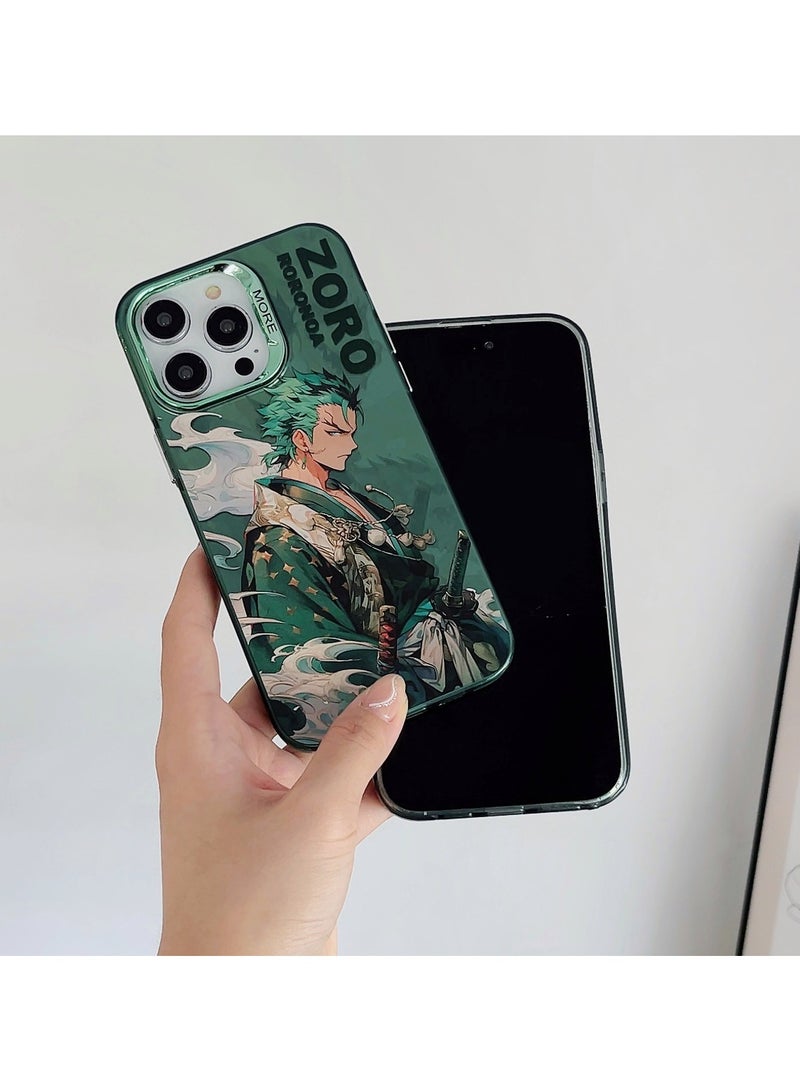 general Anime iPhone15 ProMax Cartoon Case Black Shockproof Slim Grip Comfortable Feeling For Cool Boys Birthday Gift Colorful TPU Silver Plated iPhone15 Pro Max Hard Case - Image 2