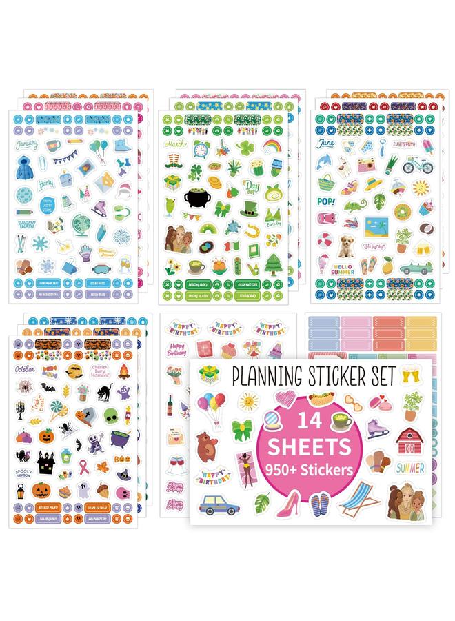 Bluejw New 950 Monthly Seasonal Party Birthday Plan Sticker Sticker Daily Theme Planning Note Sticker - Image 2