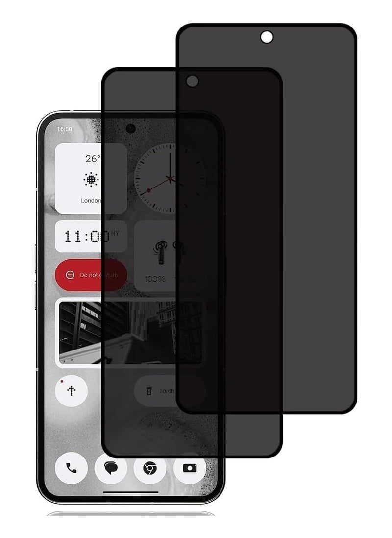 Muzz Privacy Screen Protector for Nothing Phone 2a Plus [2 Pack]  Anti-Spy Tempered Glass Film 9H Hardness Anti Scratch Anti Fingerprint Bubble-Free Anti-Spy Screen Protector for Nothing Phone 2a Plus  - Image 1