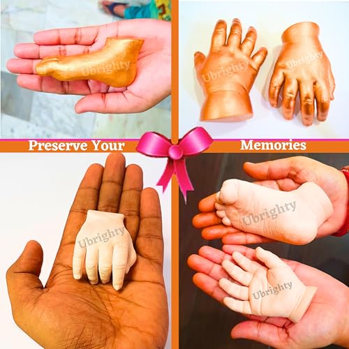 Ubrighty Casting kit for Baby, 2 Hand OR feet, Hand molding Casting kit Hand and Foot Casting 3D Hand Print and Foot Print, Molding Clay Powder (2 Casting up to 9 Month Baby) - Image 2