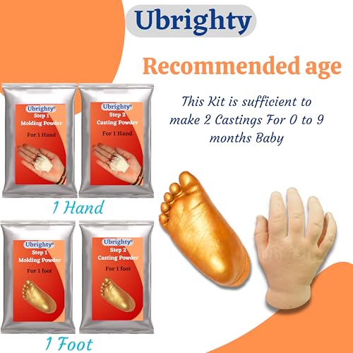 Ubrighty Casting kit for Baby, 2 Hand OR feet, Hand molding Casting kit Hand and Foot Casting 3D Hand Print and Foot Print, Molding Clay Powder (2 Casting up to 9 Month Baby) - Image 4