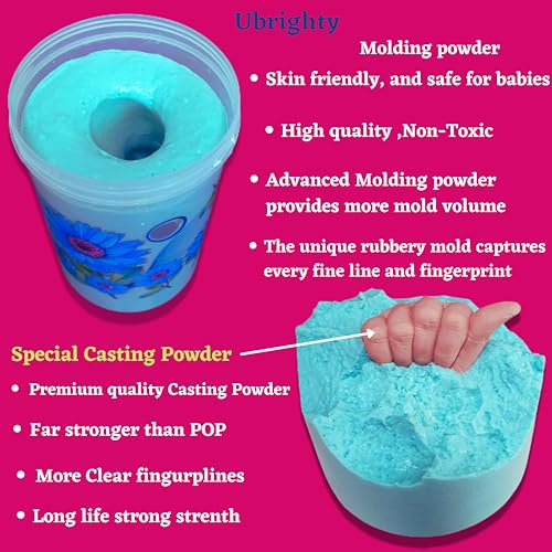 Ubrighty Casting kit for Baby, 2 Hand OR feet, Hand molding Casting kit Hand and Foot Casting 3D Hand Print and Foot Print, Molding Clay Powder (2 Casting up to 9 Month Baby) - Image 5