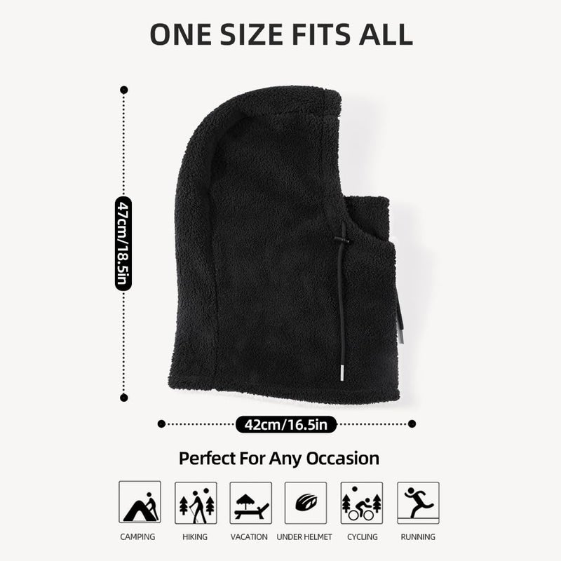 MVPTOO Ski Mask Balalclava Windproof Face Mask Warm Fleece Neck Cover for Cold Weather Helmet Hood for Men & Women (Black) - Image 5