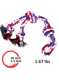 3.5 Feet Dog Rope Toys For Aggressive Chewers, Tough Rope Chew Toys For Xl, Large And Medium Dog, Indestructible Rope For Large Breed Dog Tug War Teeth Cleaning (4 Knots Double Rope) - pzsku/Z782646C1747B3BC008F3Z/45/_/1726220314/7869c310-5321-45d1-bb10-5d036c90f62b