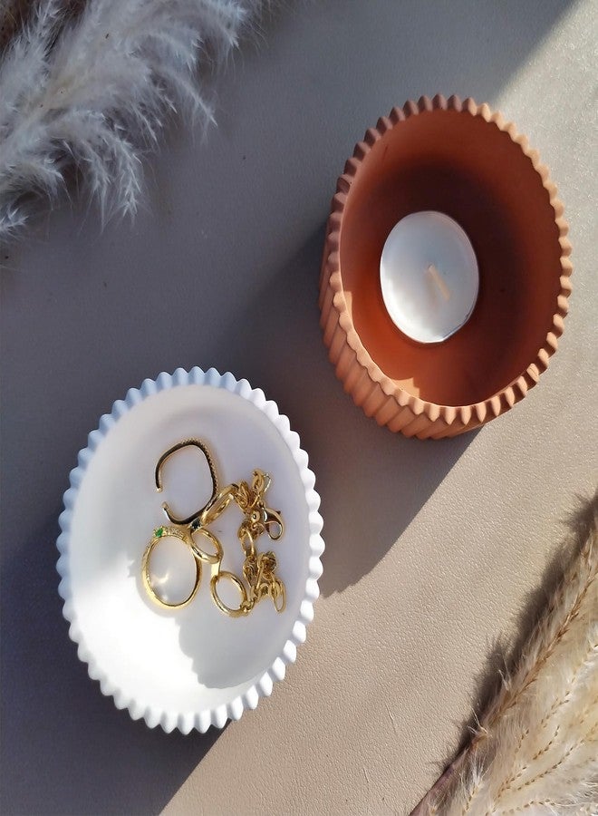 Wehous 2PCS Round Candle Holder Molds, Striped Storage Box Jar Plant Pot Silicone Molds for Epoxy Resin Concrete Cement Plaster, Container Trinket Tray Jewelry Holder Craft Mould DIY Home Ornament - Image 5