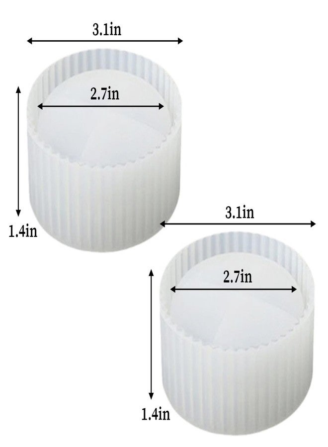 Wehous 2PCS Round Candle Holder Molds, Striped Storage Box Jar Plant Pot Silicone Molds for Epoxy Resin Concrete Cement Plaster, Container Trinket Tray Jewelry Holder Craft Mould DIY Home Ornament - Image 3