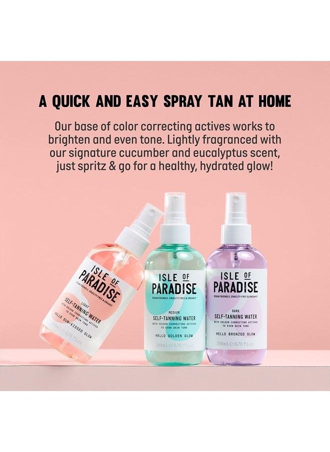 ISLE OF PARADISE Self Tanning Water, Medium (Golden Glow) - Color Correcting and Red Cancelling Self Tan Spray, Vegan and Cruelty Free, 6.76 Fl Oz  - Image 5
