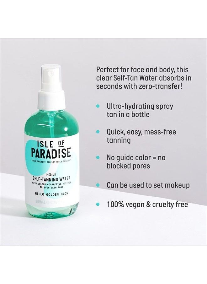 ISLE OF PARADISE Self Tanning Water, Medium (Golden Glow) - Color Correcting and Red Cancelling Self Tan Spray, Vegan and Cruelty Free, 6.76 Fl Oz  - Image 2