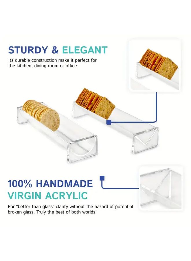 V Shaped Acrylic Dessert Tray Set For Pastries Cheese Display Party Serving - Image 5