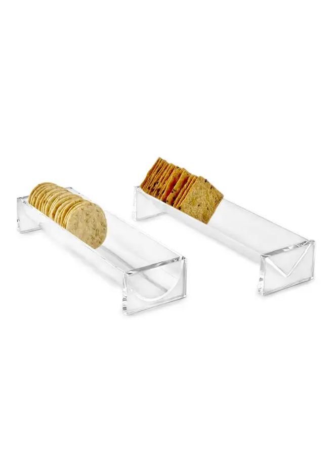 V Shaped Acrylic Dessert Tray Set For Pastries Cheese Display Party Serving - Image 4