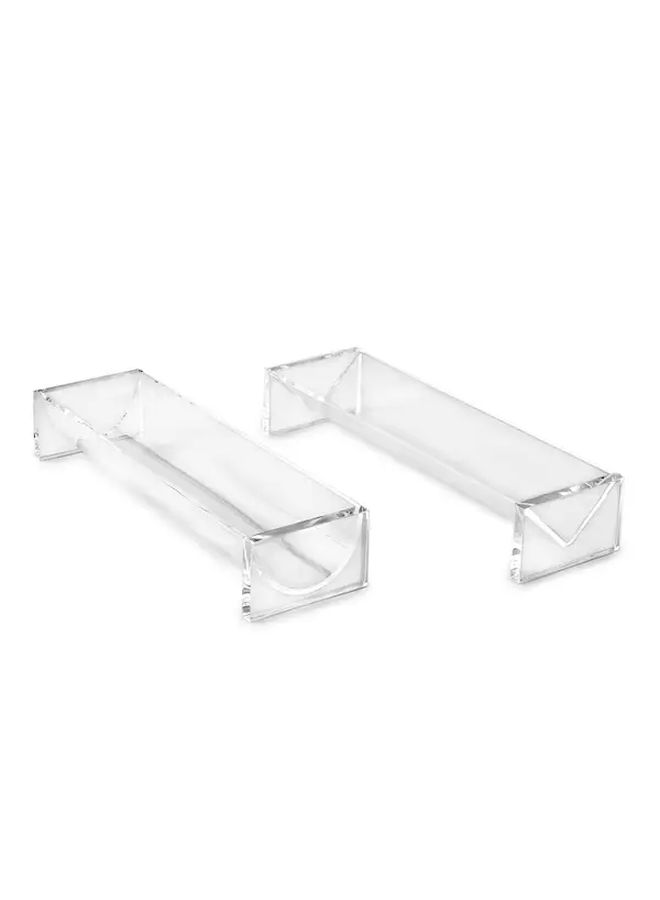 V Shaped Acrylic Dessert Tray Set For Pastries Cheese Display Party Serving - Image 1