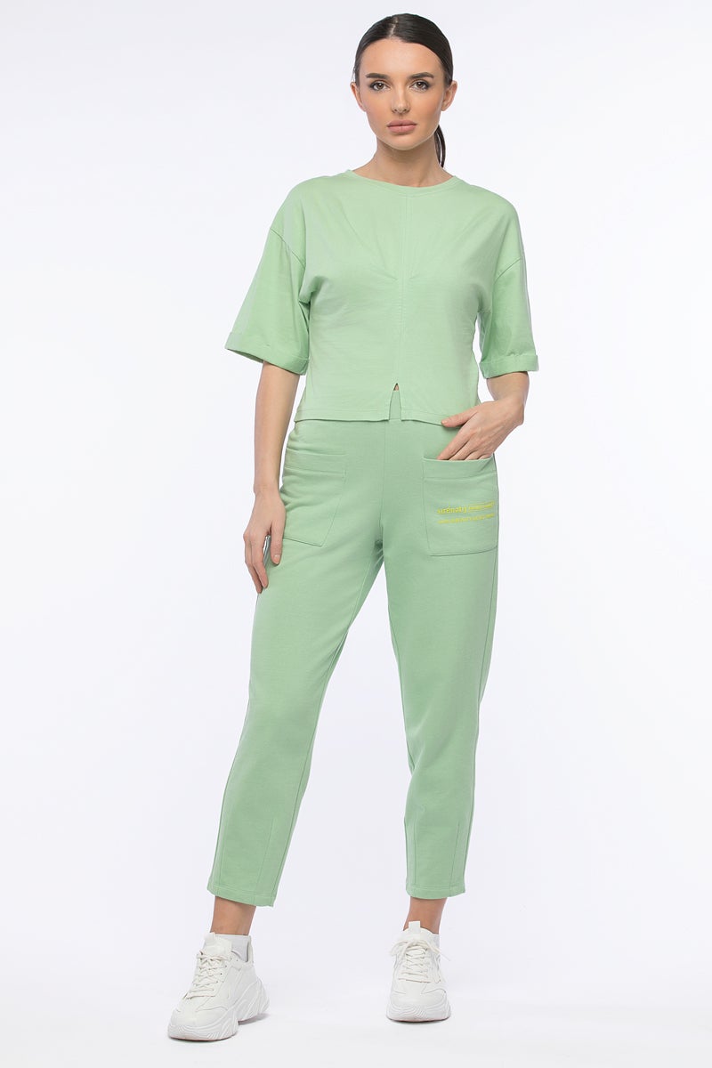 رينا تي شيرت Peace & Quit بأكمام قصيرة مقاس XL أخضر - Image 1