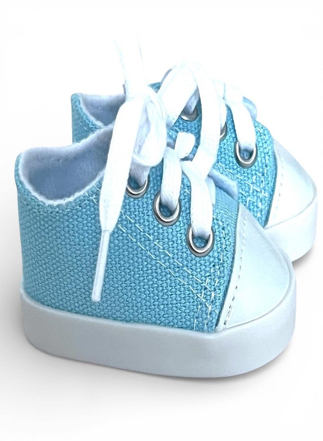 MBD Sea Shore Blue Doll Sneakers - Fully Lined & Weighted Lace-Up Shoes for 18 Inch Dolls, Supportive Sole for Posing, Fits Kennedy & Friends and Other 18” Fashion Dolls - Image 1