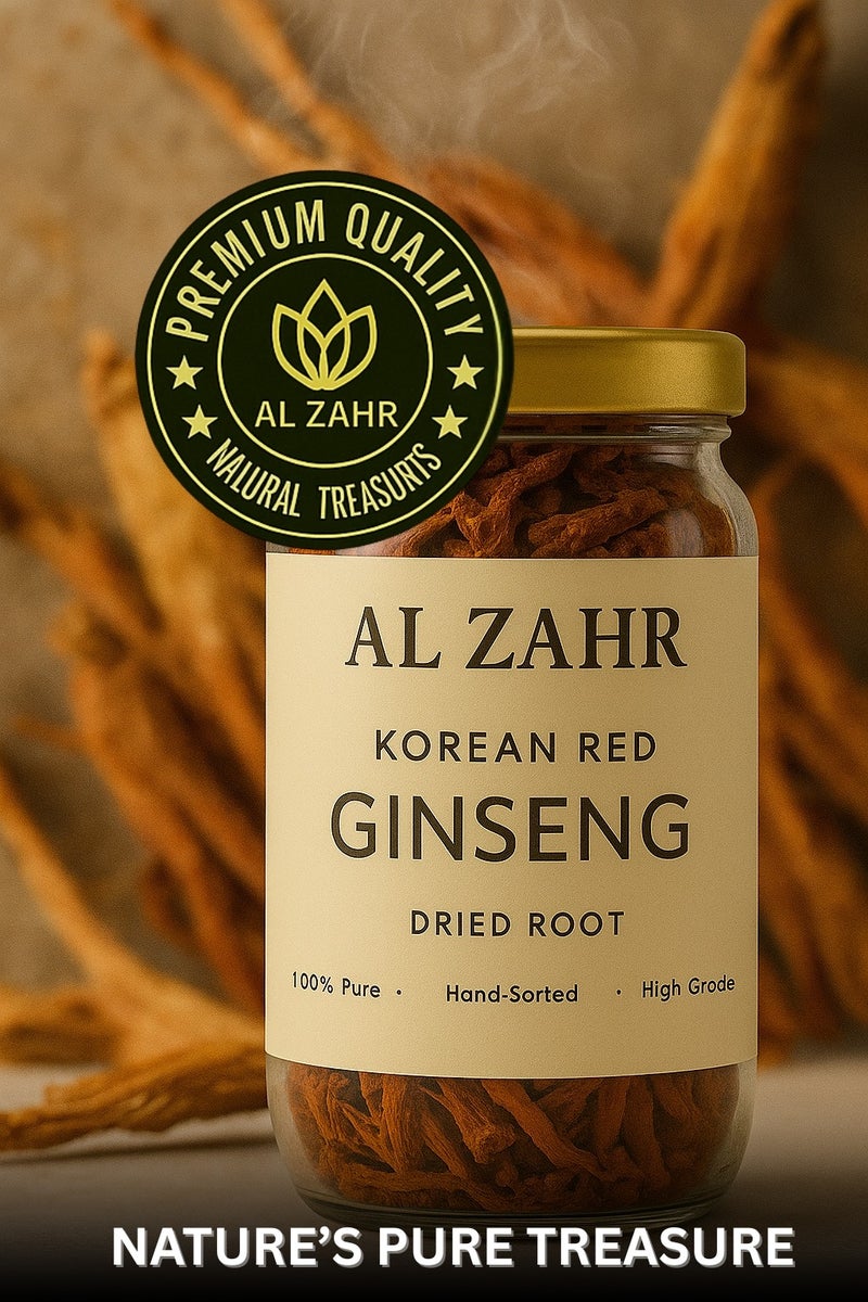 زهر جذر الجينسنغ الأحمر الكوري المجفف من شركة الزهر - مكمل غذائي عشبي عالي الجودة طبيعي 100% - Image 3