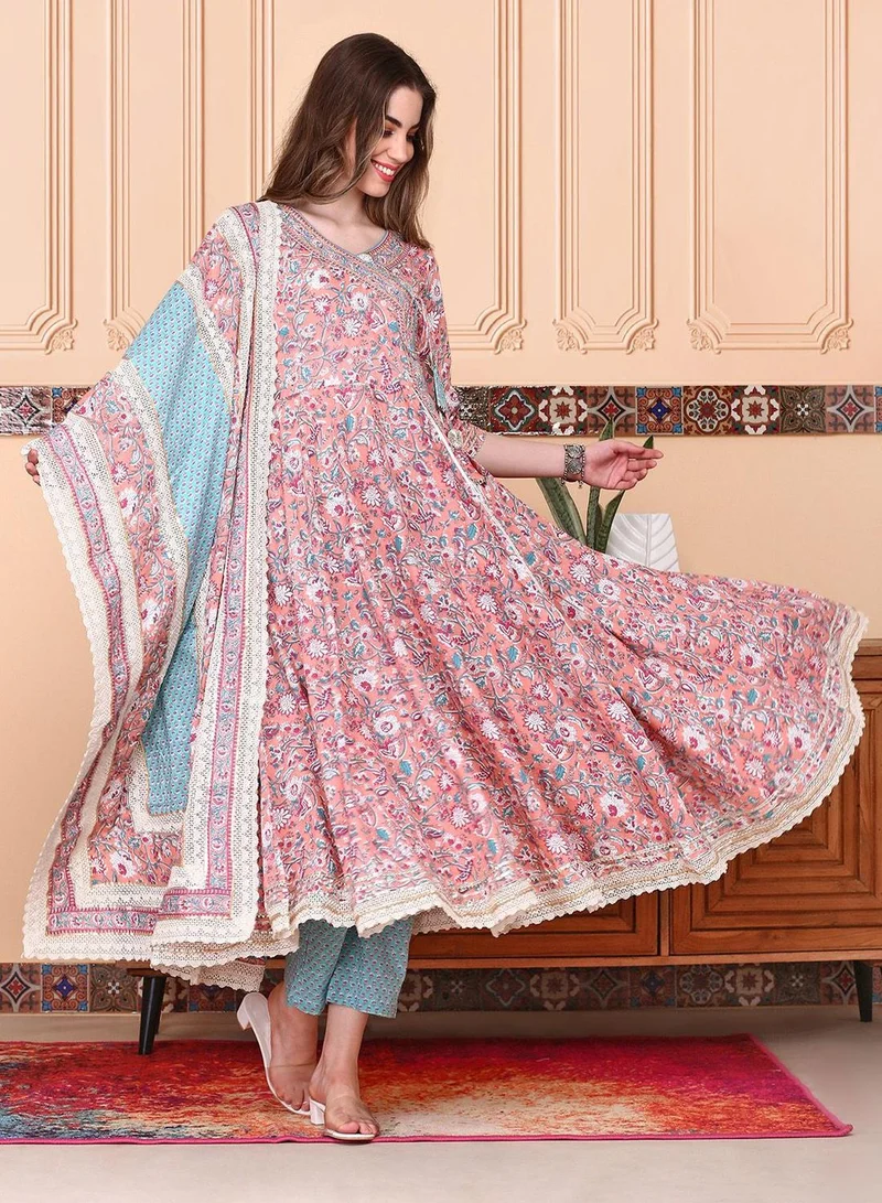 Ishin  Women Multi cotton Kurta set with Dupatta for Women | Best Price UAE