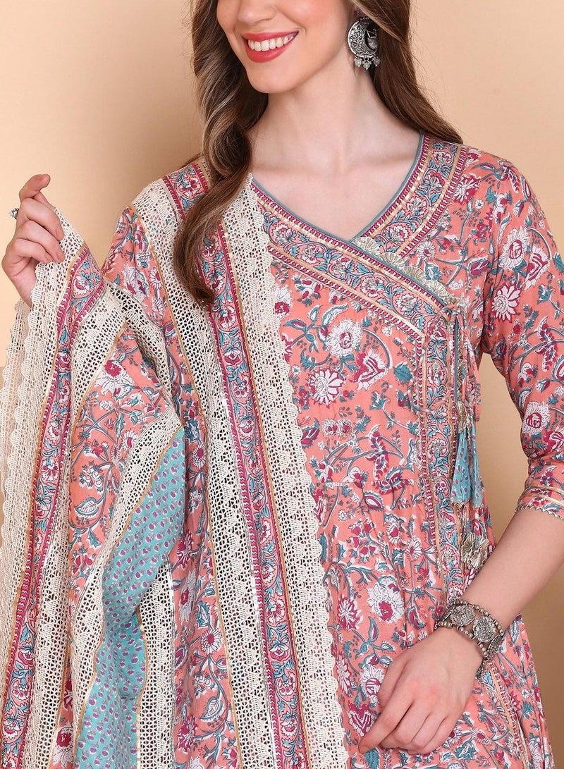 ISHIN Women Multi cotton Kurta set with Dupatta - Image 3