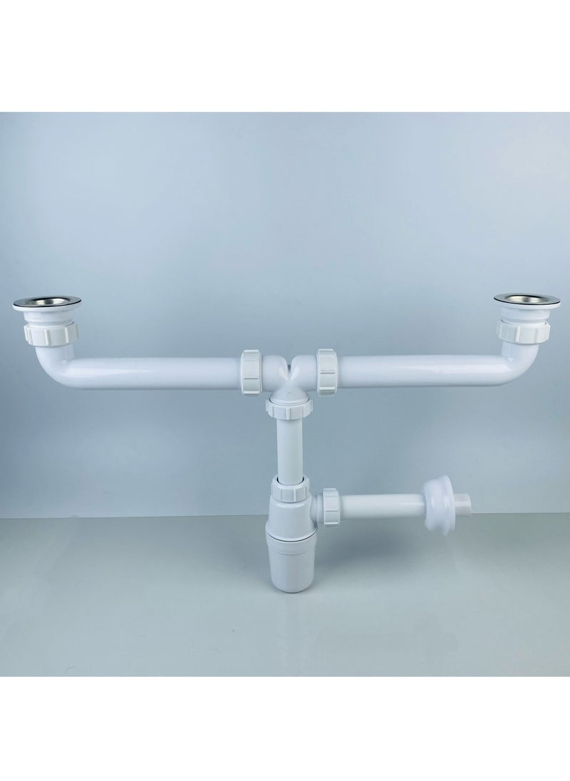 Uni flo Bottle Trap 1 1/2 Inch for Double Kitchen Sink - Made in UAE  - Image 1