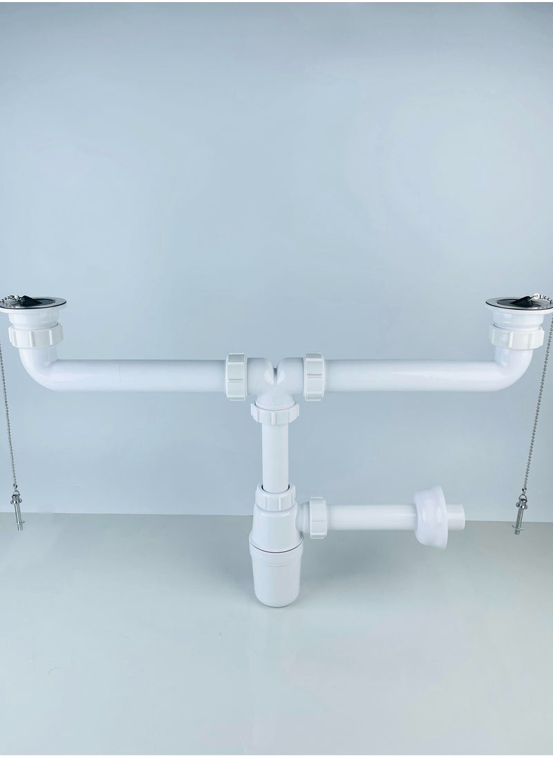 Uni flo Bottle Trap 1 1/2 Inch for Double Kitchen Sink - Made in UAE  - Image 2