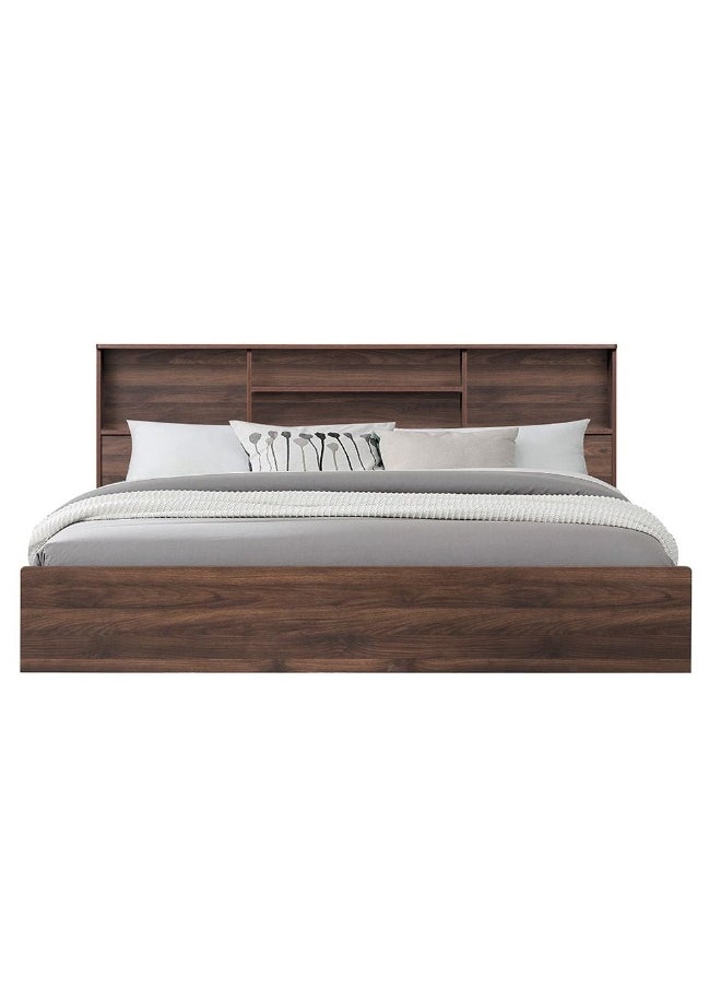 DANUBE HOME Gamorah New 180x200 King Bed Set with 1 Nightstand, Dresser, Mirror & Stool Elegant King Size Bedroom Set, Modern Furniture with Storage for Stylish Home DÃ©cor-Columbia Dark Brown  - Image 5