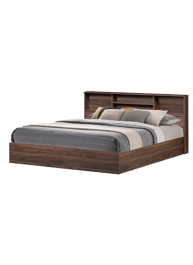 Gamorah New 180x200 King Bed Set with 1 Nightstand, Dresser, Mirror & Stool Elegant King Size Bedroom Set, Modern Furniture with Storage for Stylish Home DÃ©cor-Columbia Dark Brown