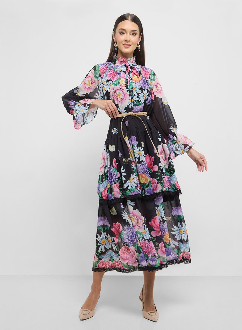 ELLA Floral Tiered Dress  - Image 1