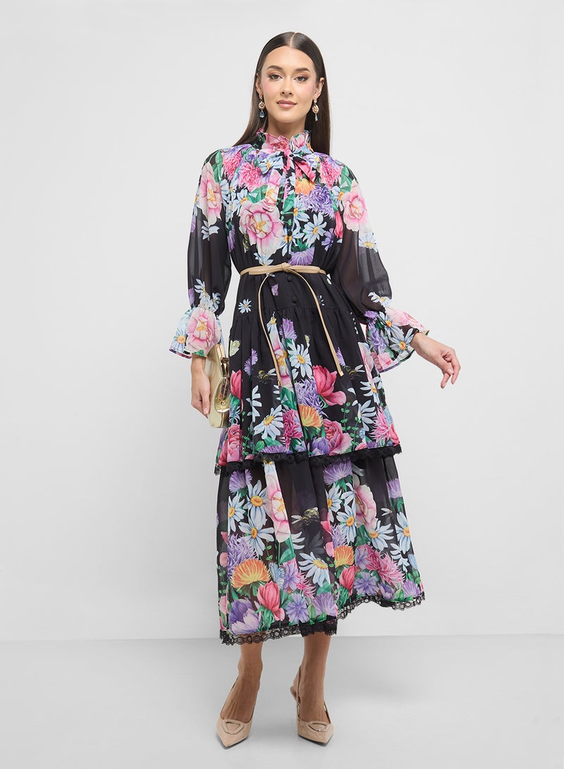 ELLA Floral Tiered Dress  - Image 4