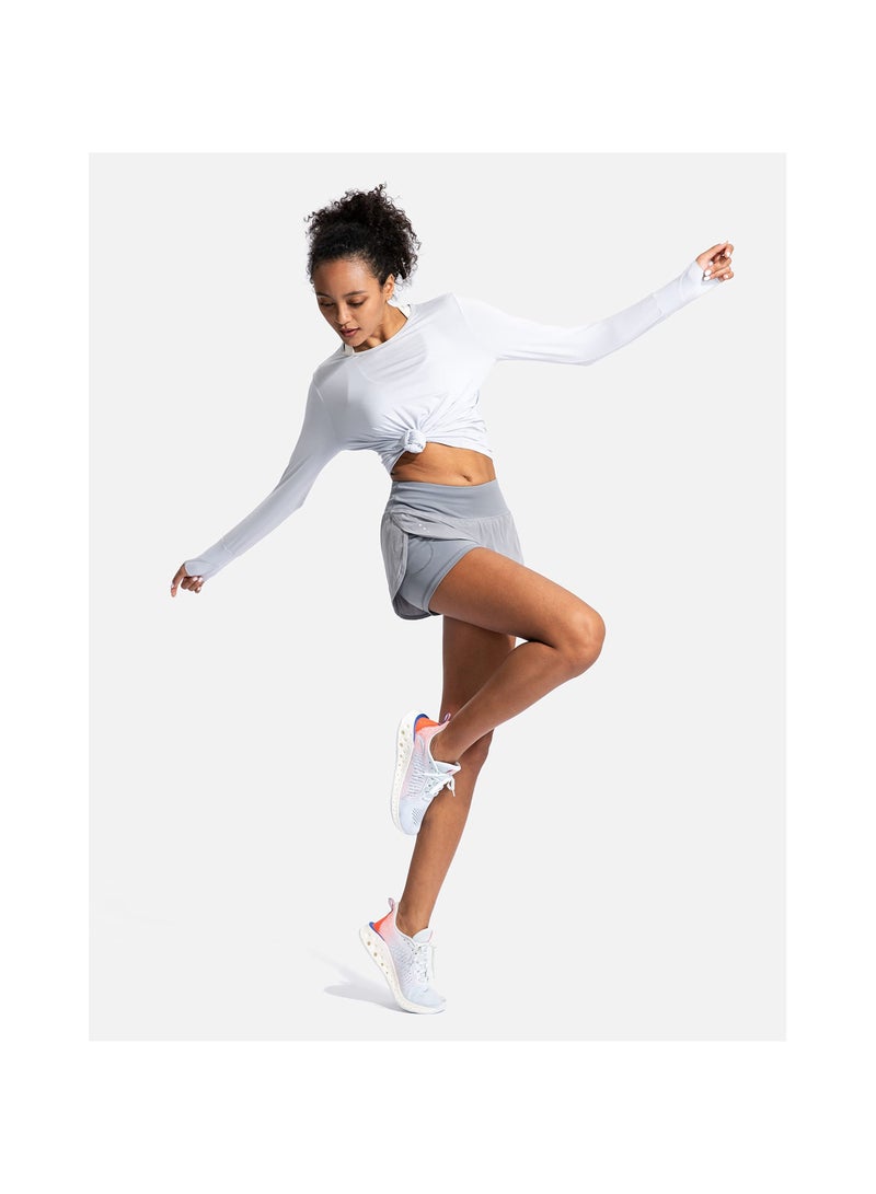 Shorts, Running Shorts, Women’s 2 in 1 Stretchy Breathable Shorts, Womens Athletic Shorts, Workout Athletic Gym Yoga Shorts for Women with Phone Pockets (L) - Image 5