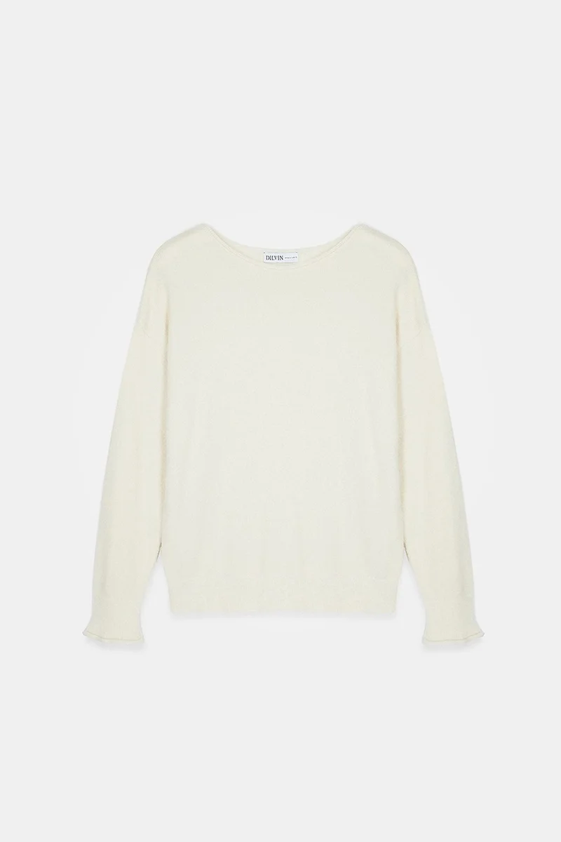 Dilvin Cream Natural DILVIN Women's Knit Sweater for Women | Best Price UAE