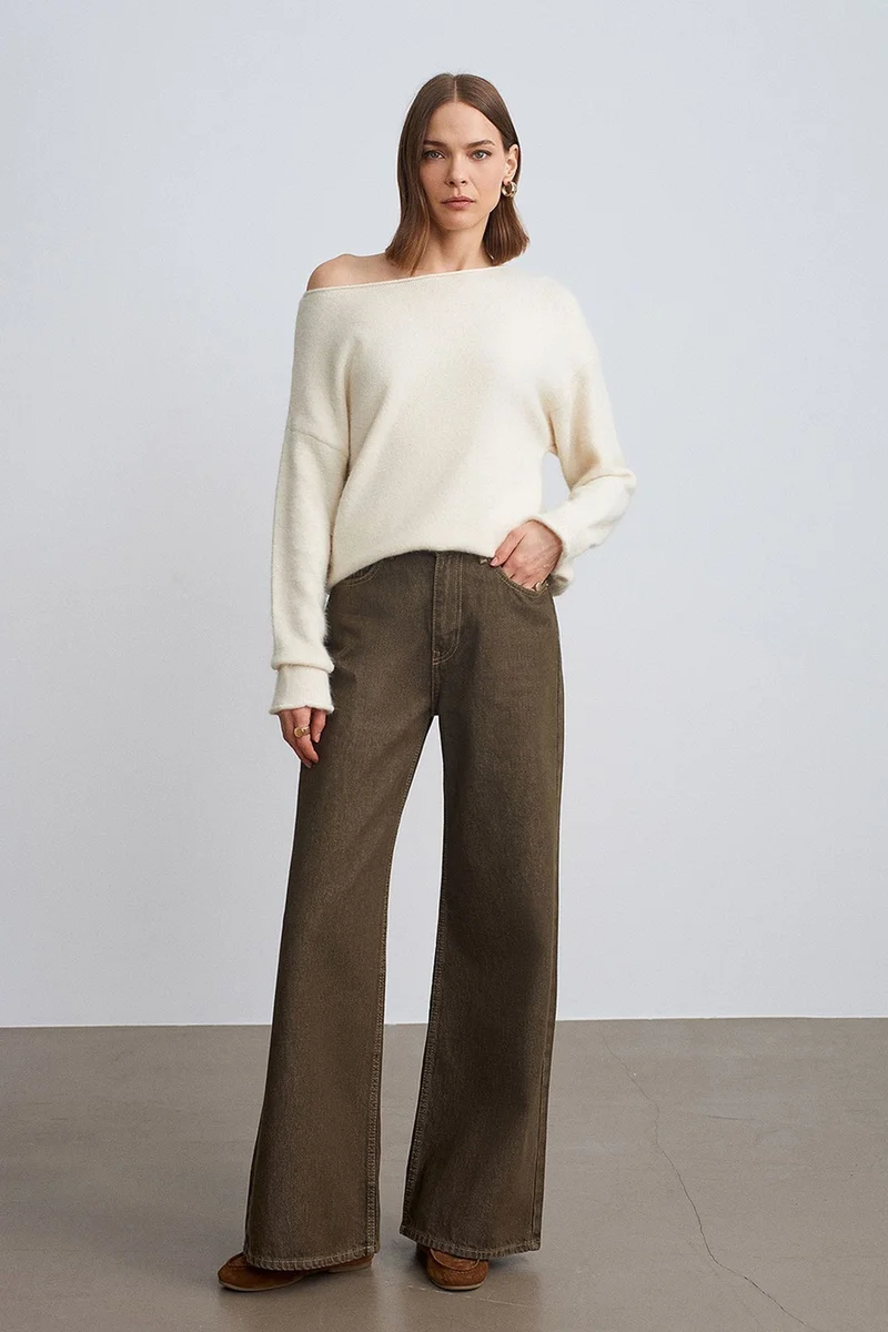 Dilvin Cream Natural DILVIN Women's Knit Sweater for Women | Best Price UAE