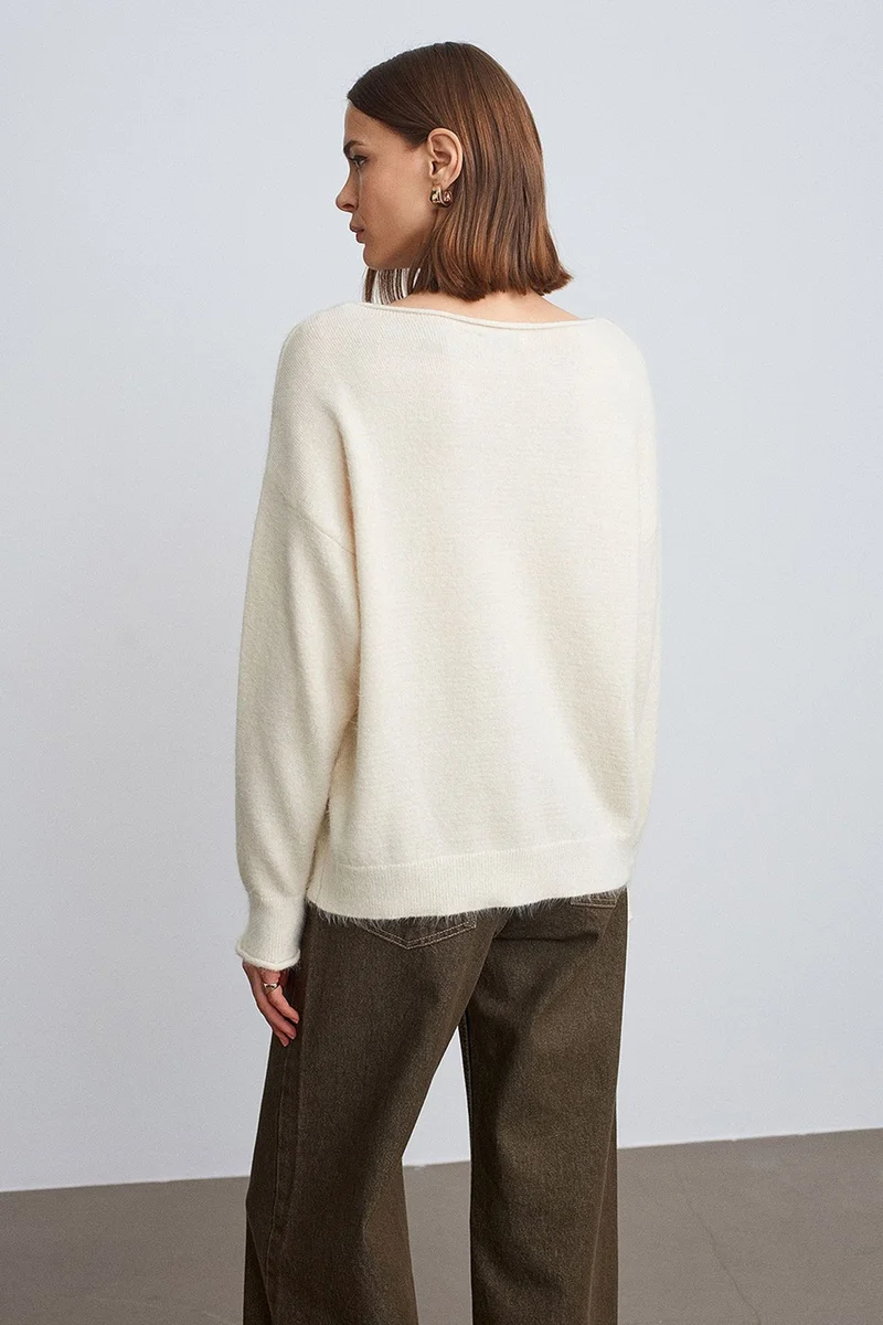 Dilvin Cream Natural DILVIN Women's Knit Sweater for Women | Best Price UAE