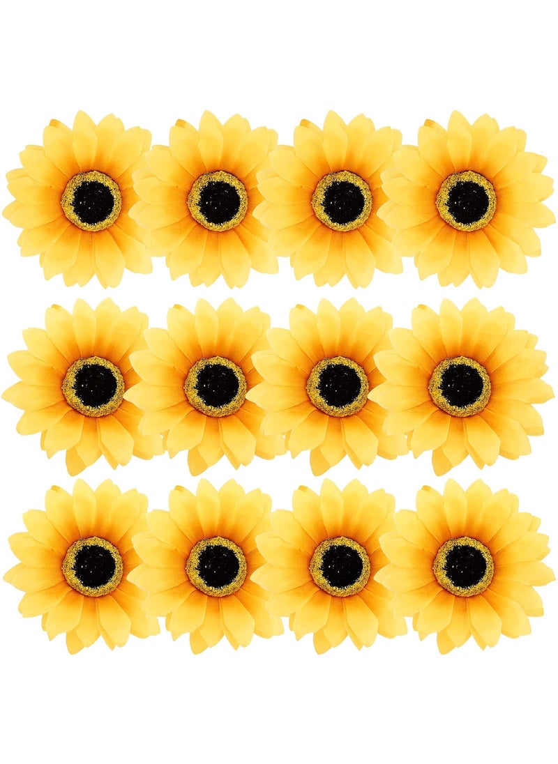 BETITETO - 12 Pieces Sunflower Hair Clips Alligator Pins Accessories 39 inches for Wedding Party Boho Beach Photography Christmas Decorations - Image 1