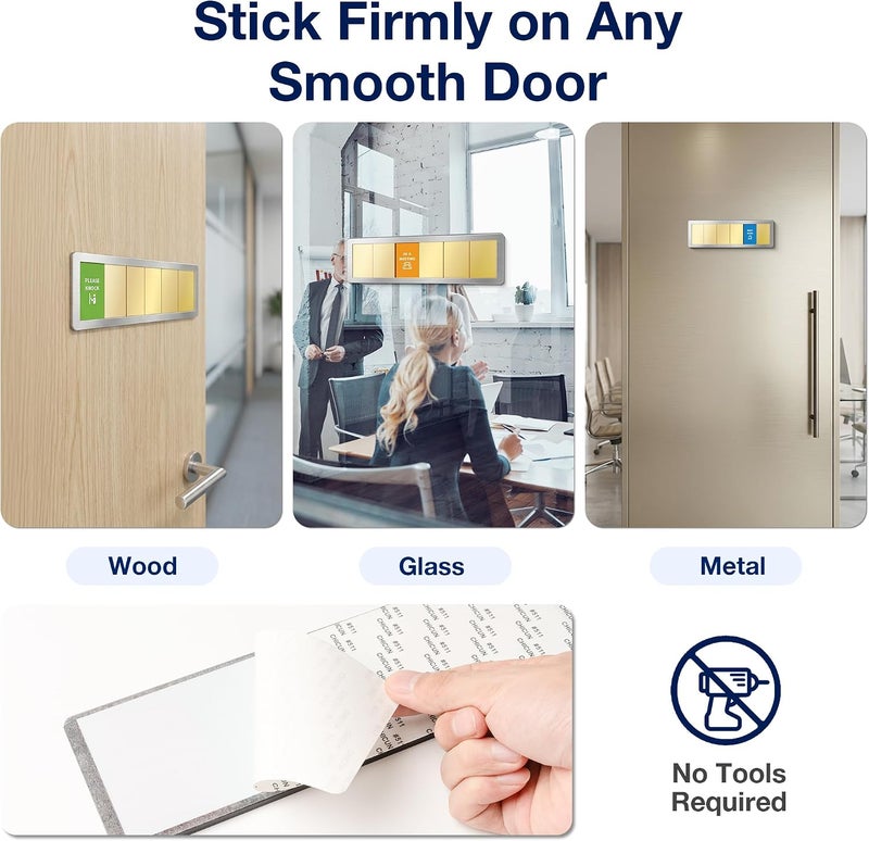 EliteSign Office Door Signs- 6 Options Out Of Office Sign for Door,Do Not Disturb, In A Meeting,Please Knock, Come On In,Back Soon, Privacy Slider Sign for Workplace Privacy & Conference Room - Image 5