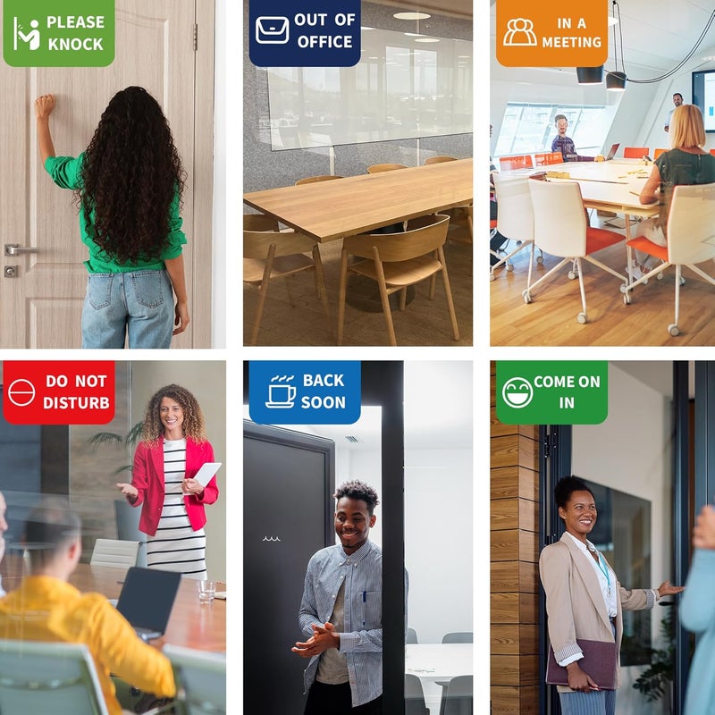 EliteSign Office Door Signs- 6 Options Out Of Office Sign for Door,Do Not Disturb, In A Meeting,Please Knock, Come On In,Back Soon, Privacy Slider Sign for Workplace Privacy & Conference Room - Image 4