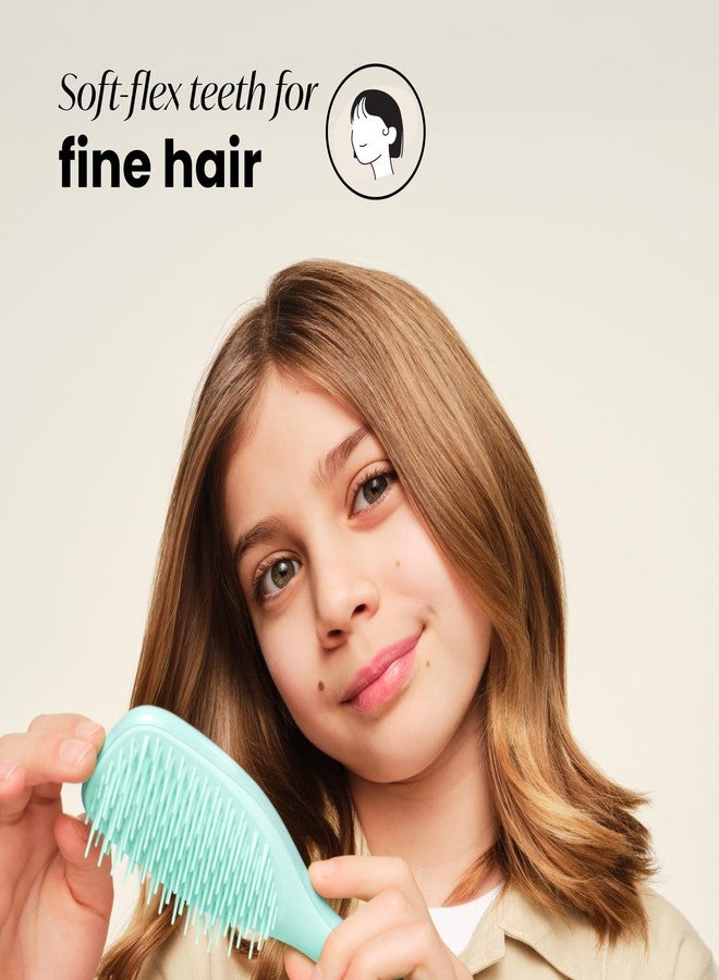 تانجل تيزر فرشاة تانجل تيزر المزدوجة لفك تشابك الشعر الناعم والهش، تزيل العقد وتقلل التكسر، حجم عادي وحجم للسفر، لون وردي ونعناعي - Image 3