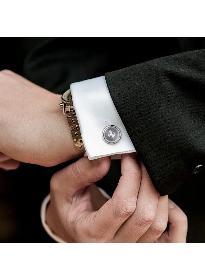 MIAMI Jewellery Cuff Links Cufflinks Set for Mens Boys Man Boy Formal Shirts Cufflinks for Men Blue Horse Valentine Gifts - Cufflink-M9103 - Image 4