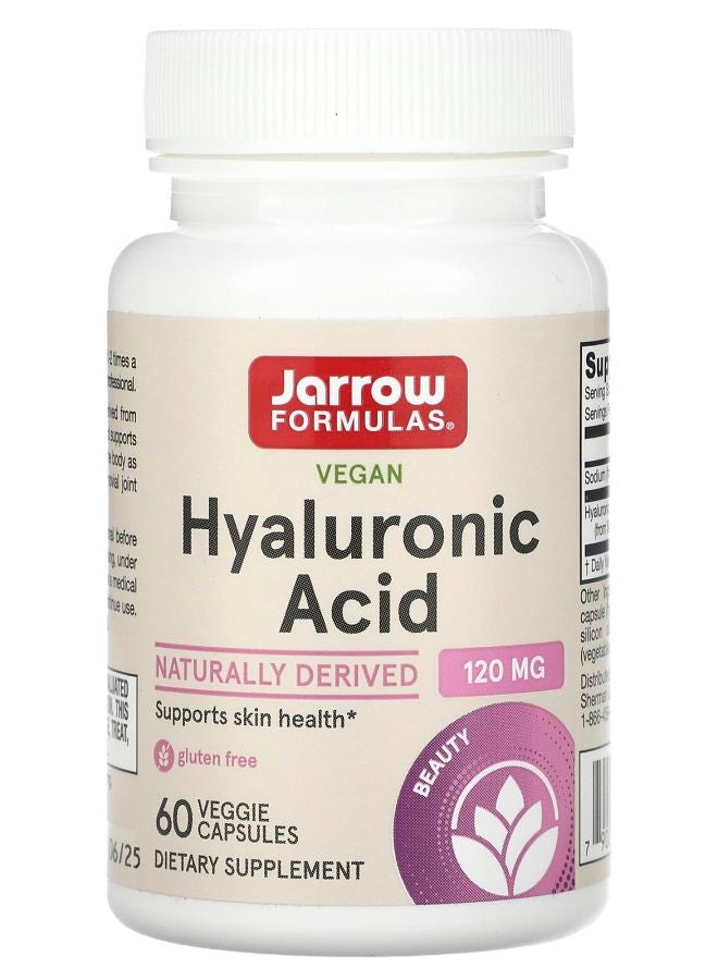 jarrow formulas Vegan Hyaluronic Acid 120 mg 60 Veggie Capsules (60 mg per Capsule)