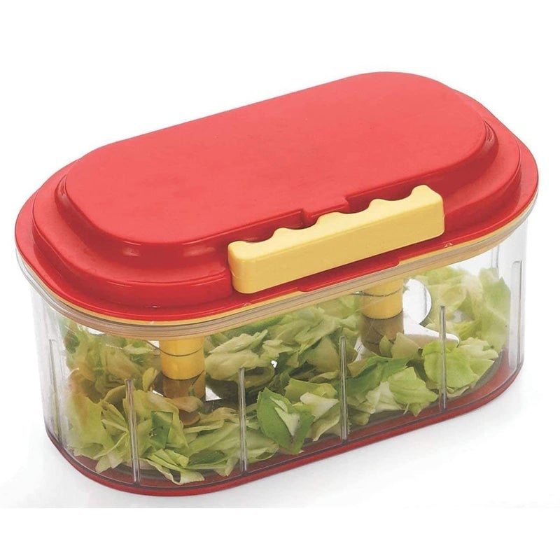 Avenn Avenn Multipurpose Bowl Vegetable Cutter Child Pint Vegetable and Nuts Chopper Dori Dual Blades Twins Chopper 100 BPA Free Food Grade Plastic with Double Stainless Steel Blades Multicolor - Image 1