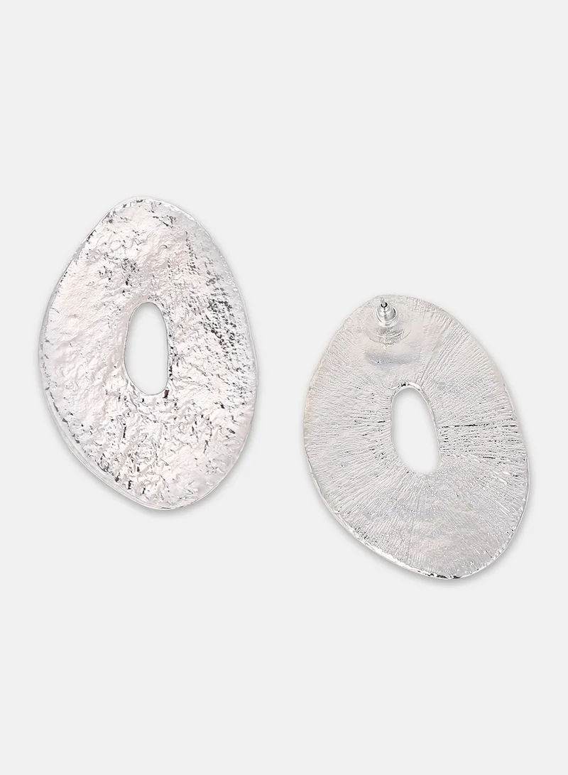 SOHI Hammered-Halo Artificial Drop Earring Jewellery