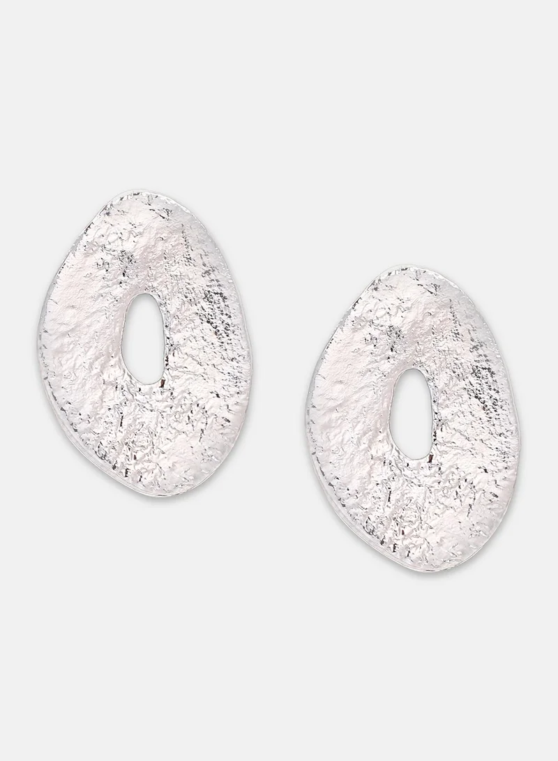 SOHI Hammered-Halo Artificial Drop Earring Jewellery