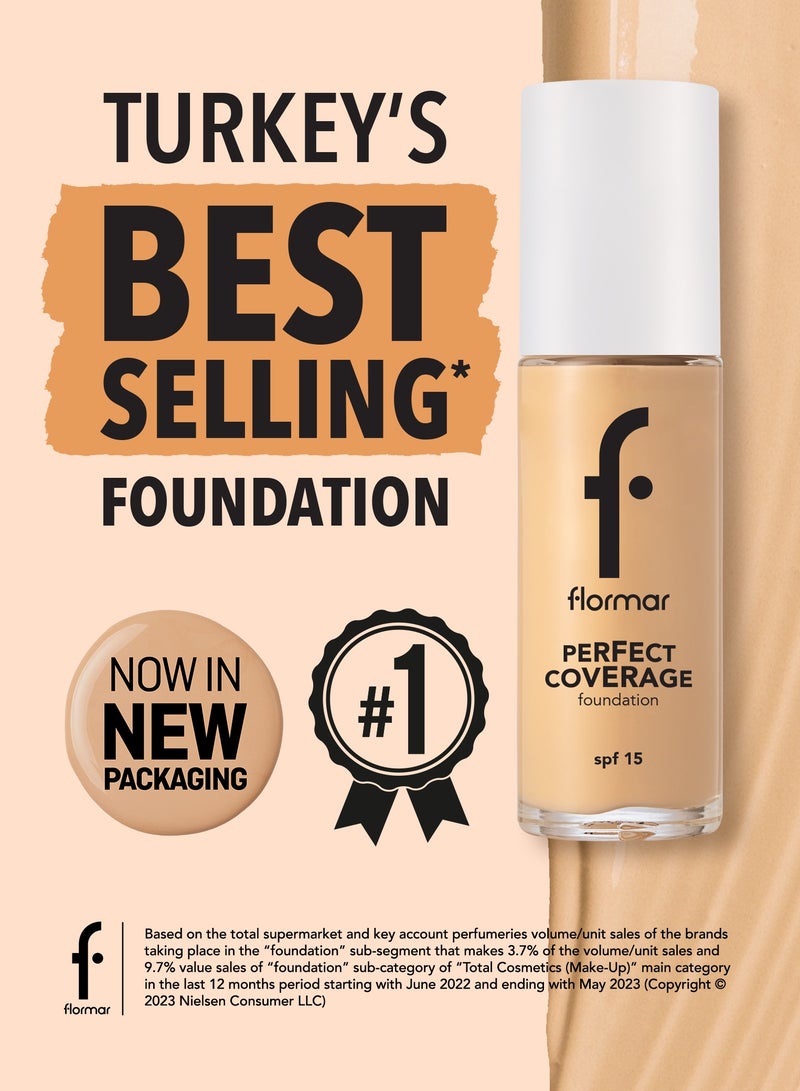 flormar Perfect Coverage Foundation – New  100 Light Ivory beige - Image 5