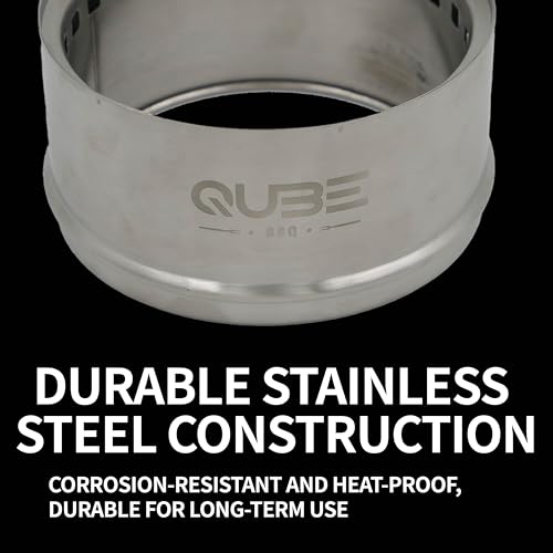 QUBE BBQ Portable Camping Stove with 3 Fire Starters – Stainless Steel Wood Burning Mini Camp Stove, Foldable with Carry Bag, for Backpacking, Hiking, Traveling, Emergency, Outdoor BBQ, and Picnic - Image 5