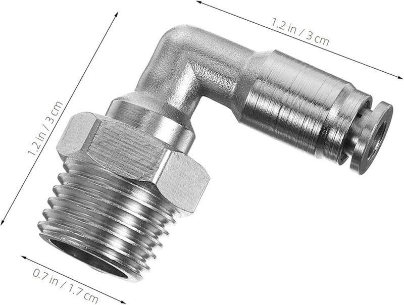 محول هواء سريع التوصيل من النحاس الأصفر المطلي بالنيكل، ذكر 90 درجة NPT - Image 3