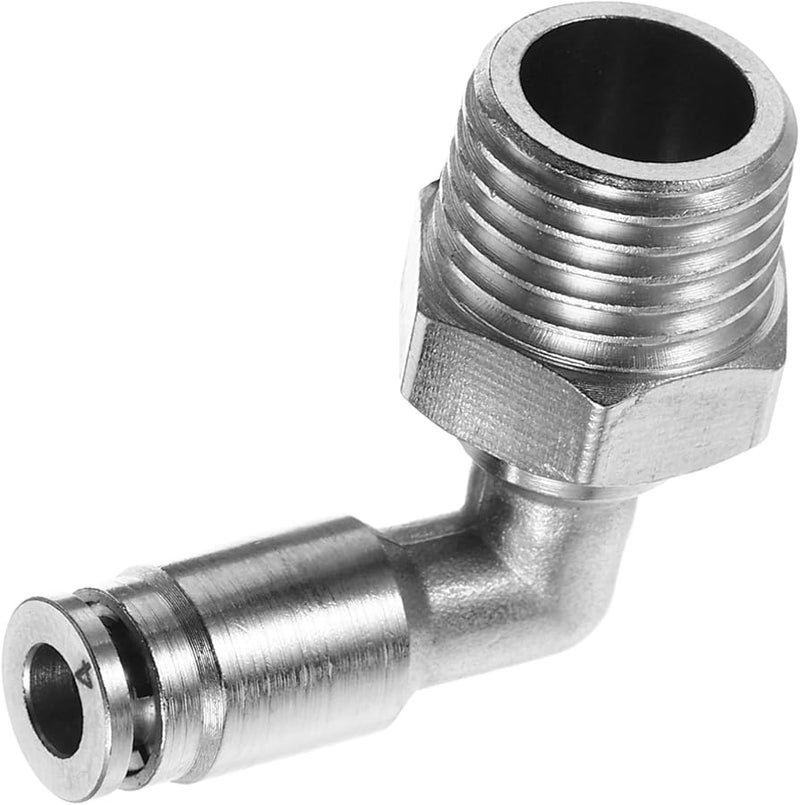 محول هواء سريع التوصيل من النحاس الأصفر المطلي بالنيكل، ذكر 90 درجة NPT - Image 2