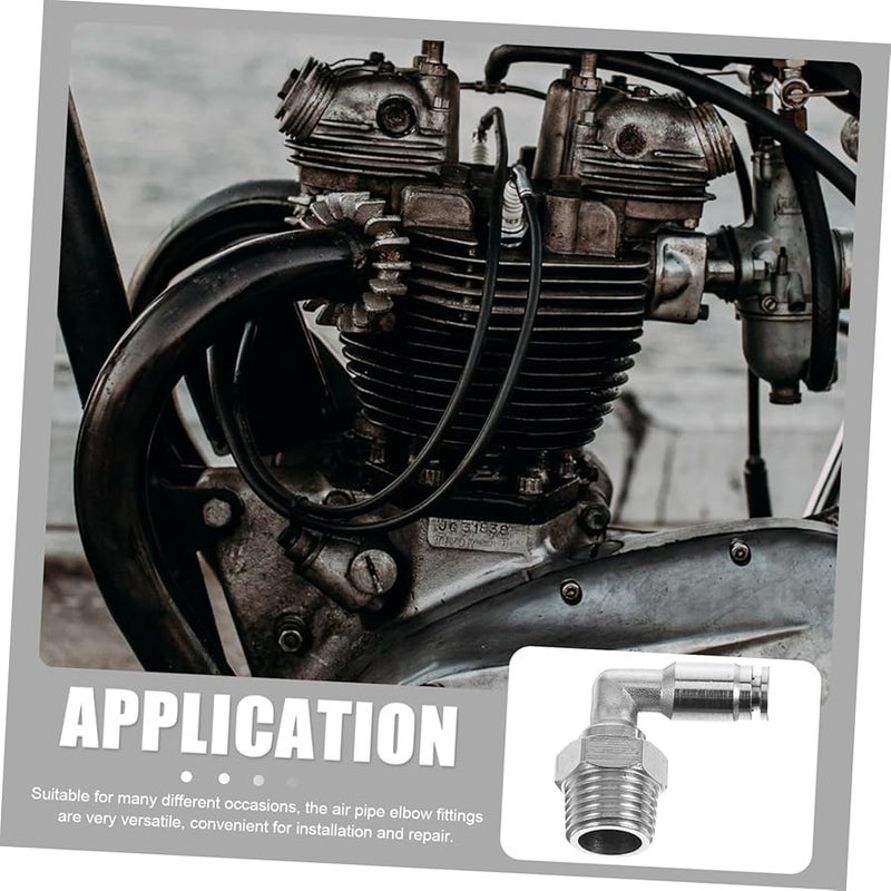 محول هواء سريع التوصيل من النحاس الأصفر المطلي بالنيكل، ذكر 90 درجة NPT - Image 4