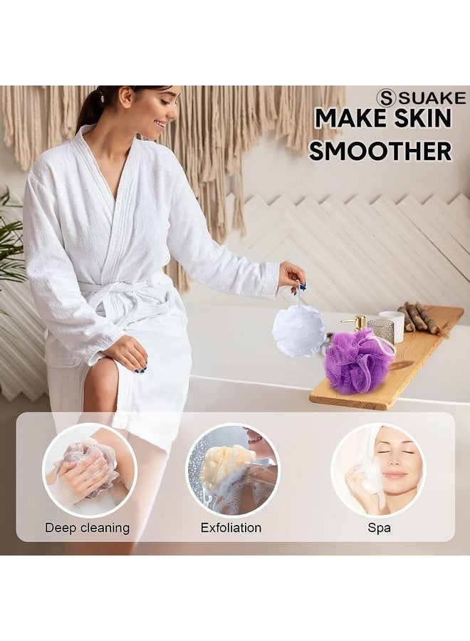 SUAKE Loofah for Bathing - Loofah Scrub Sponge & Body Exfoliator for Men & Women | Soft Shower Loofah with Hanging Handle & Wall Hook - Gentle Bathing Puff - Image 5
