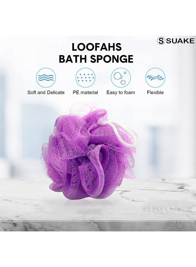 SUAKE Loofah for Bathing - Loofah Scrub Sponge & Body Exfoliator for Men & Women | Soft Shower Loofah with Hanging Handle & Wall Hook - Gentle Bathing Puff - Image 3
